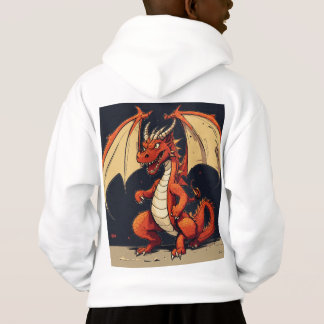 Hoodie Branco Para Crianças Com Design Dragão