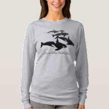 Hoodie da arte da baleia da orca da camisa do
