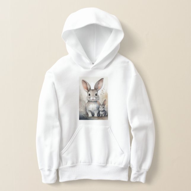 Hoodie da garota com coelhos bonitos (Postura )