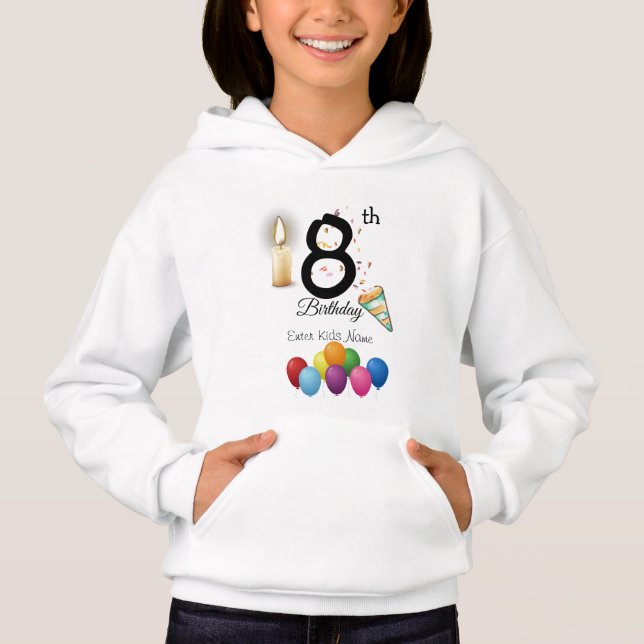 Hoodie de Aniversário de criança personalizado (Frente)