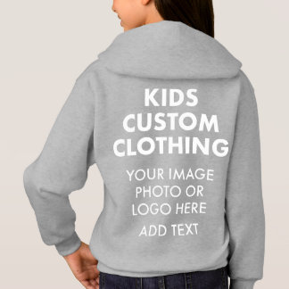 HOODIE DE PULLOVER DA MENINA Personalizada - CINZA