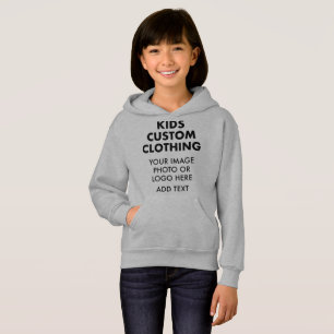 HOODIE DE PULLOVER DA MENINA Personalizada - CINZA