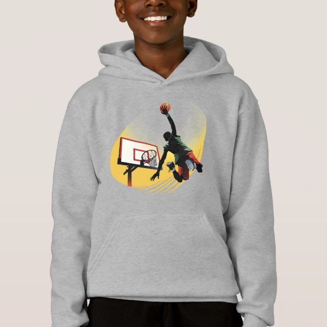 Hoodie do Garoto de Basquete de Ação (Frente)