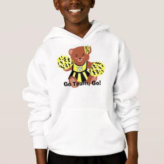Hoodie do Urso do Cheerleader de Cores da Equipe