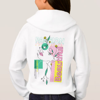 Hoodie Gráfico Negrito para Meninas - Floral Branc