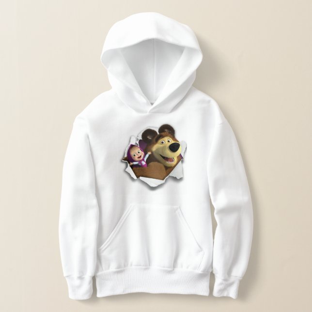 Hoodie Masha e o Urso da Menina (Postura )