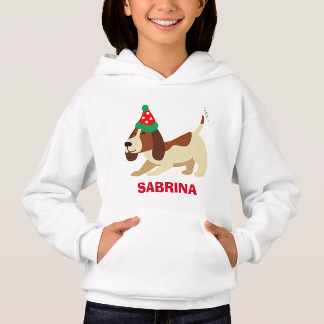 Hoodie Natal, Hoodie Cachorro, Sweet Xmas Bonito (Frente)