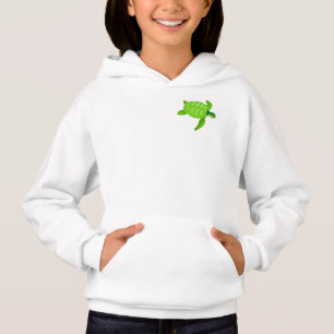 Hoodie, Raparigas de Tartaruga do Mar Verde