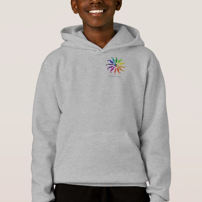 Hoodie - Roda colorida com nome (Frente)