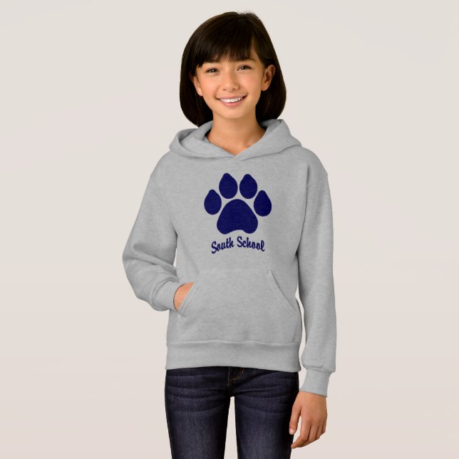 Hoodie sul da escola com pata (Frente Completa)