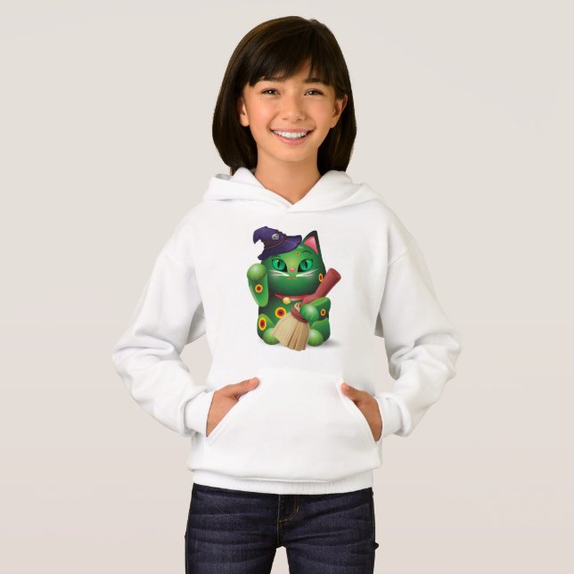 Hoodie Verde Neko Kids #001 (Frente Completa)