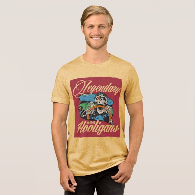 Hooligans Hotrod Legendentes - Camisa Trtro Tri-Bl (Frente Completa)