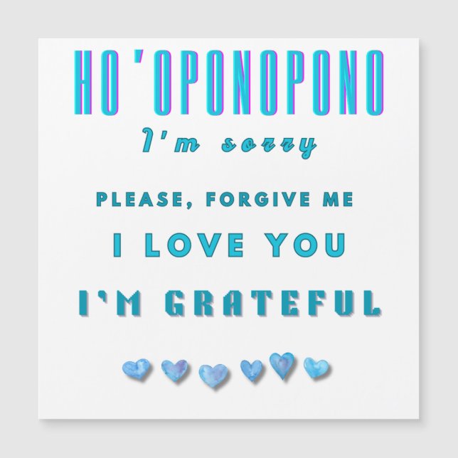 Ho'oponopono Healing Mantra - Azul Claro Espiritua (Frente)