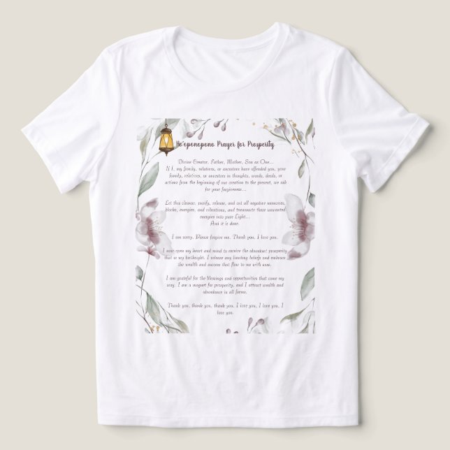 Ho'oponopono Prayer para a Prosperidade (Design frontal)