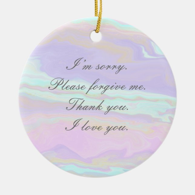 Ho'oponopono Reflete Ornamento Cerâmico (Frente)