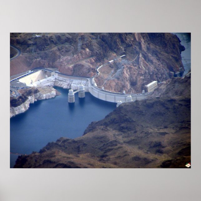 Hoover Dam Aerial Foto Poster Impressão (Frente)