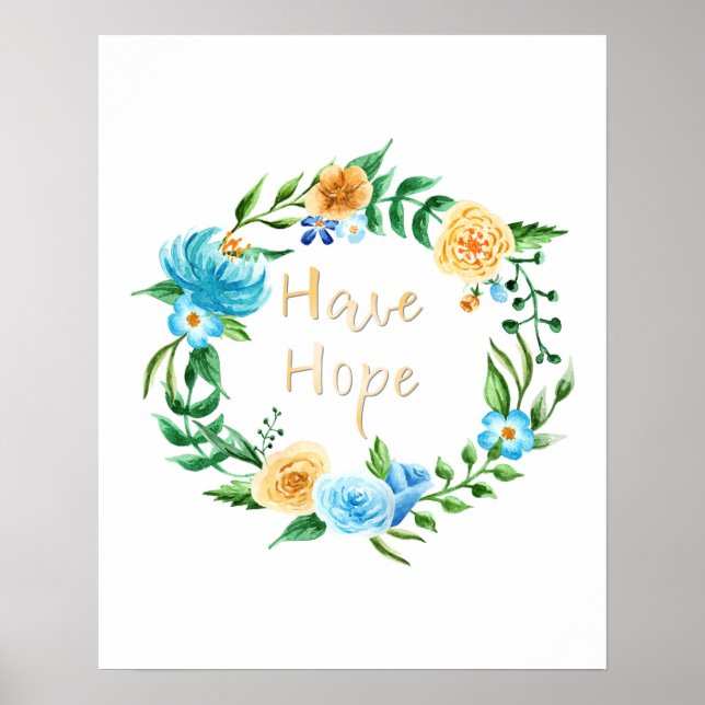 Hope Floral Wreath Poster (Frente)