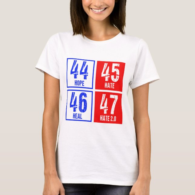 Hope Hate Curar O Ódio Novamente Camiseta Anti-Tru (Frente)