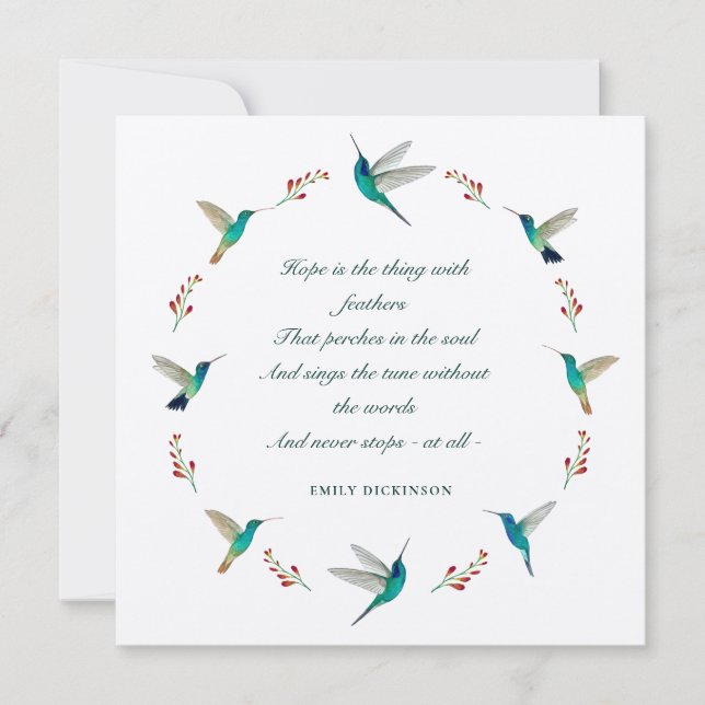 Hope Hummingbird Simpatia Cartões de agradecimento (Frente)