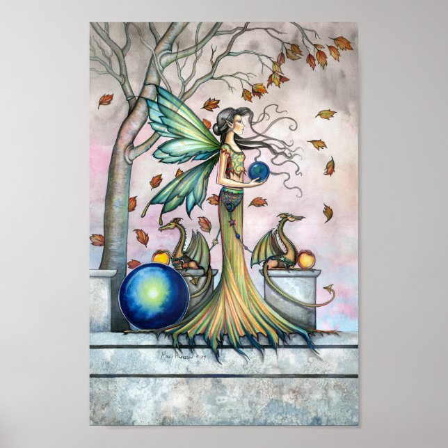 Hope Stones Fairy Dragon Fantasy Art Poster (Frente)