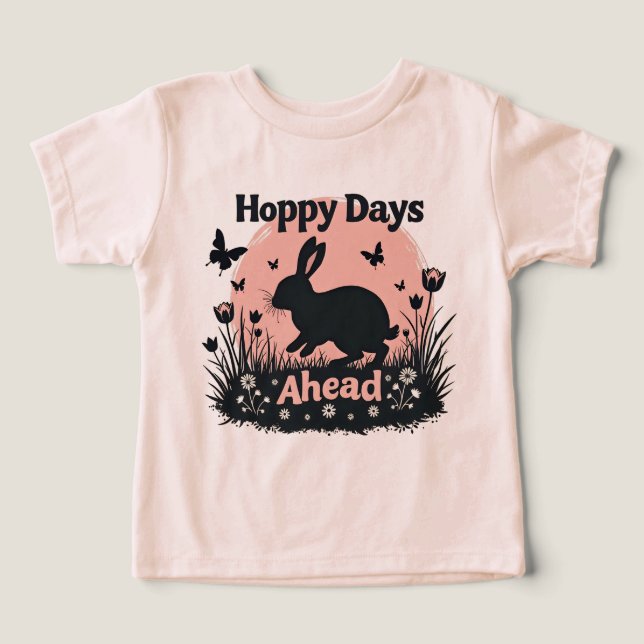 Hoppy Days Ahead Cute Easter Bunny Spring Rabbit (Design frontal)