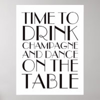 Hora de beber Poster de champanhe da década de 192