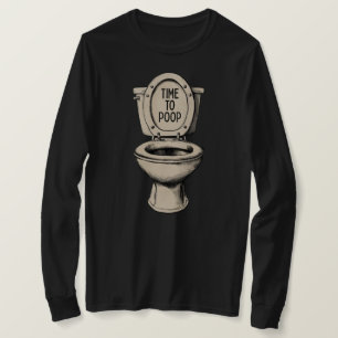 Hora de Cagar Camiseta de Banheiro Engraçada
