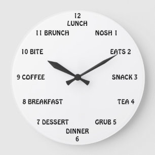 Hora de comer relógio grande