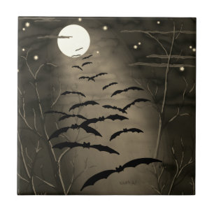 Hora de Encantamento Lua Cheia Morcegos Halloween