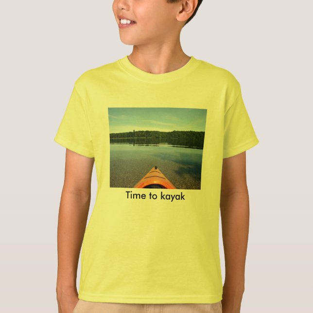 Hora de kayak - camisa dos miúdos T (Frente)