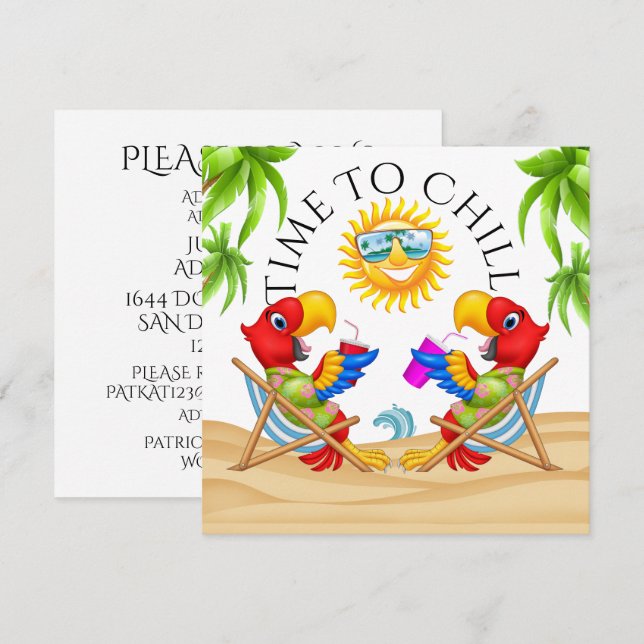 Hora de Relaxar Convite (Frente/Verso)