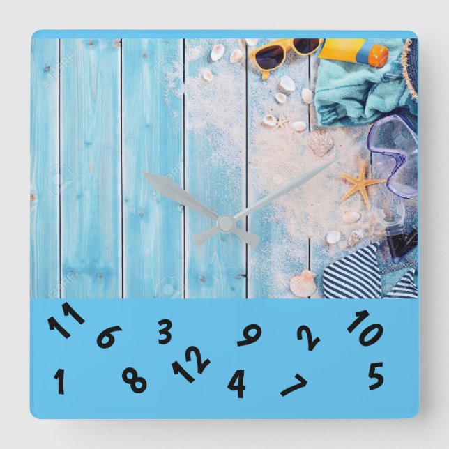 ***HORA DE VERÃO*** RELÓGIO DE PAREDE QUADRADA (Frente)