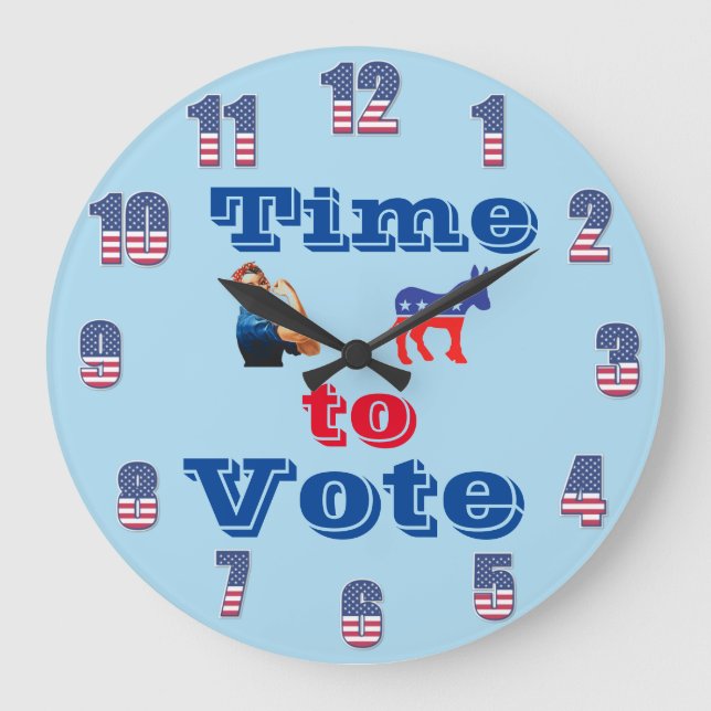 Hora de Votar Relógio de Parede (Frente)