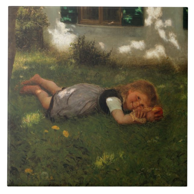 Hora do lanche (Garota Doce Deitada na Grama) (Frente)