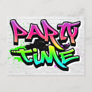Hora do Partido Convite para Grafite moderno