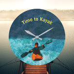 Hora do Relógio de Kayak<br><div class="desc">A maioria dos caipiras gostaria de kayak o tempo todo, mas este relógio náutico ajudará seu caipira favorito a acompanhar o tempo até que ela ou ele possa remar de novo. O texto diz "Hora de Kayak" mas você pode personalizar com o seu ou seu ente querido nome ou o...</div>