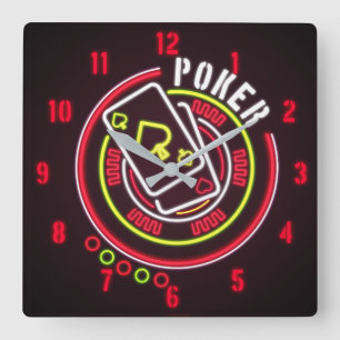 Hora Do Relógio De Parede Do Poker