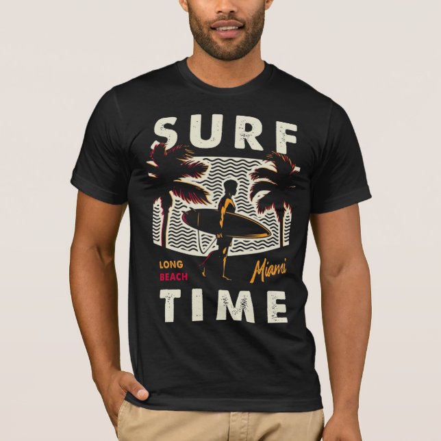 Hora do surf - Camisa T de praia tropical (Frente)