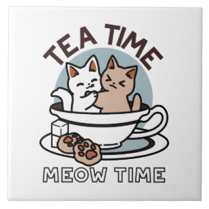 Hora do Tea Meow - Design de Gato e Chá