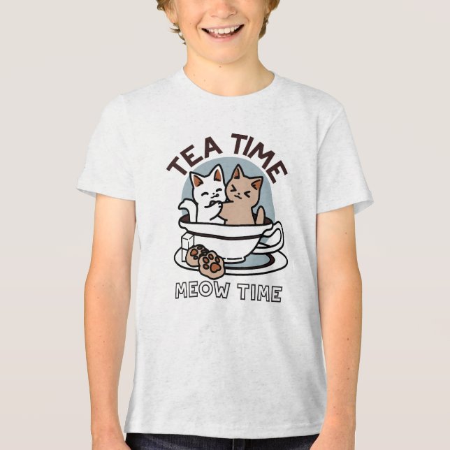 Hora do Tea Meow - Design de Gato e Chá (Frente)