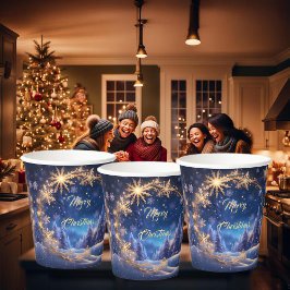 Hora mágica de Natal - Flocos de neve ouro, foto