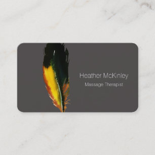 Horário Bold Elegant Feather Cartão de visita