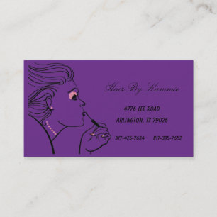 Horário Cabelo Roxo Escuro, unha, Cartão de visita de maq
