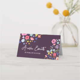 Horário Cartão de Compromisso de Eventos de Design Floral