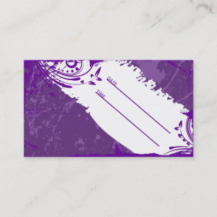 Horário cartão de compromisso de grunge roxo