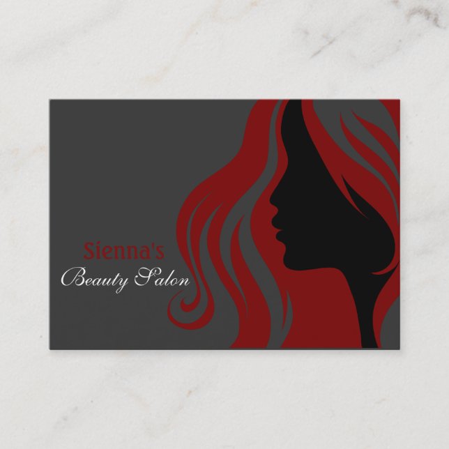 Horário Cartão de Compromisso de Hairdresser (Vermelho Esc (Frente)