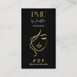 Horário Cartão de Compromisso de PMU Preto e Dourado de Lu