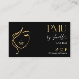 Horário Cartão de Compromisso de PMU Preto e Dourado de Lu