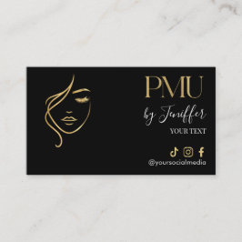 Horário Cartão de Compromisso de PMU Preto e Dourado de Lu