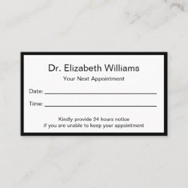 Horário Cartão de Compromisso do Gabinete de Médicos Preto